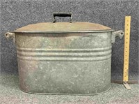 Galvanized wash boiler with lid
