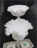 (2) PIECES FENTON SILVER CREST