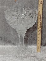 Large Shannon Cut Led Crystal 14" Pedestal Bowl