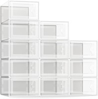 SEE SPRING 12 Pack Shoe Storage Box  Clear