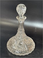 11’ Crystal Floral Etched Ornate Cut Glass