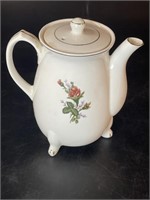 6 1/2” Moss Rose Electric Teapot Coffeepot Footed