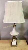 White Ceramic Table Lamp Hollywood Regency Style