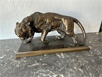 GILT METAL TIGER SCULPTURE