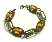 Art Deco Topaz Stone Bracelet