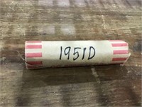 Roll of 1951 D  Wheat Pennies