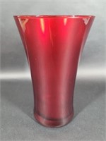 Red Glass Frosted Vase