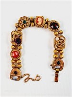 Vintage Goldette Slider Bracelet on Chain