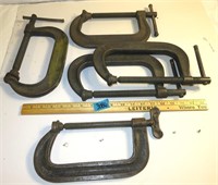 Lot: 5 Large C Clamps