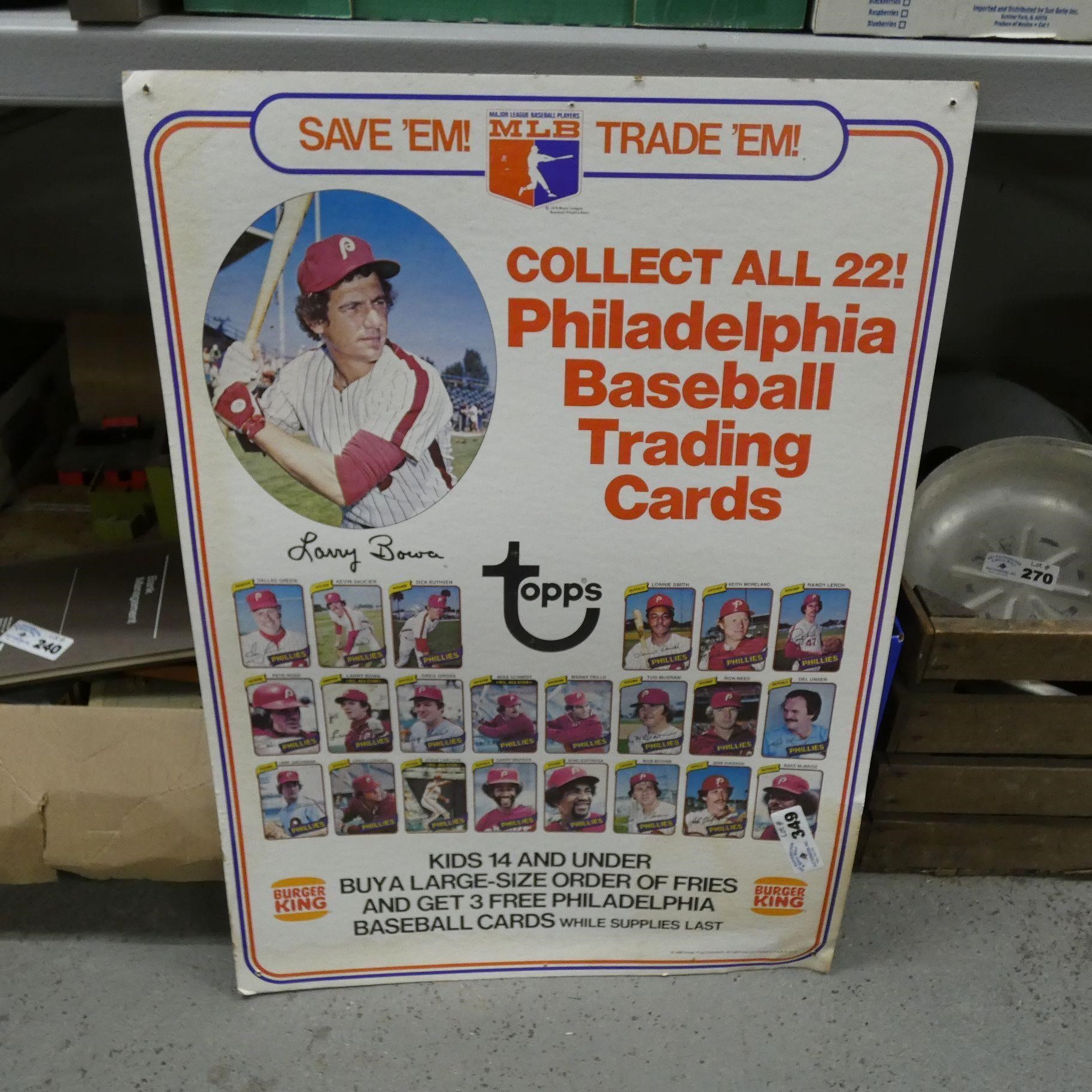 Topps Burger King Phillies Baseball Poster