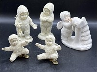 4 Assorted Snow Babies- Slight Damage