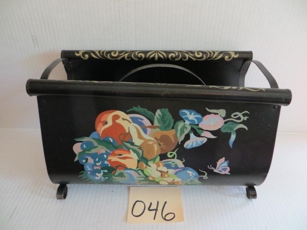 Hand Painted Toleware Magazine Rack