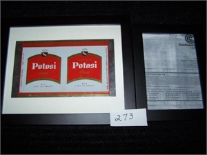 1973 Framed Good Old Potosi Sign W/Framed Buyers A
