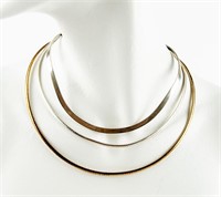 Jewelry 3 Sterling Silver Choker Necklaces