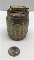 Vintage silver plated barrel shaped butane