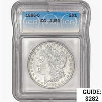 1886-O Morgan Silver Dollar ICG AU50