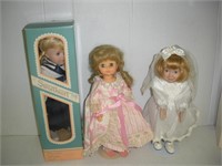 (3) Porcelain Dolls  15 inches tall