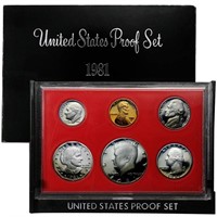 1981 United States Mint Proof Set 6 coins