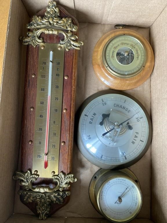 Three barometers, and one thermometer