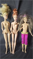 Lot of 3 Barbie Dolls ('09-13) Mattel Inc.
