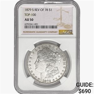 1879-S Morgan Silver Dollar NGC AU50 REV 78