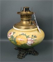 Phoenix Victorian Rose Decorated Oil Lamp