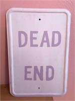 Hand painted metal “Dead End” sign