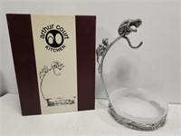 Vintage Arthur Court Metal Glass Monkey Fruit Bowl