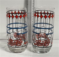 Vtg Pepsi Cola Tiffany Style Stained Glasswares