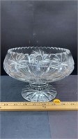 Pinwheel Crystal Pedestal Bowl (7"H)