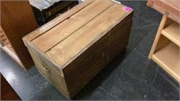 VINTAGE WOODEN TRUNK  BEEN REPAIRED HAS TRAY