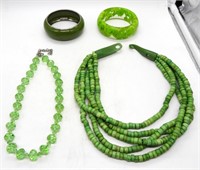 GREEN STATEMENT LOT: 4 CHUNKY PIECES