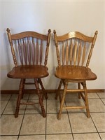 Two (2) swivel bar stools