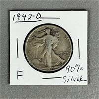 1942D Walking Liberty Half Dollars (90% Silver)