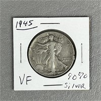 1945 Walking Liberty Half Dollars (90% Silver)