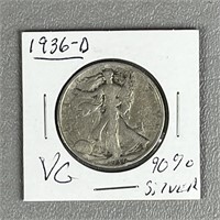 1936D Walking Liberty Half Dollars (90% Silver)