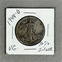 1944D Walking Liberty Half Dollars (90% Silver)