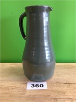 Blue Glazed Tall Ceramic Pitcher