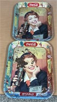 2 VINTAGE COCA COLA METAL TRAYS