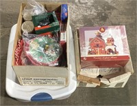(JL) Boxes of XMas Decorations Including Plates,