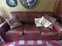 LEATHER SOFA WITH THROW PILLOWS BRING HELP TO