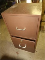 2-drawer Metal File Cabinet w/Key 15x14x28
