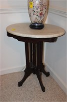 Victorian Table w/ oval marble top 28"