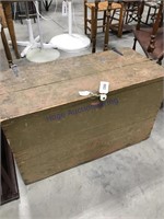 Wood box w/ hinged lid, 30 x 14 x 18" tall