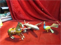 Vintage Tin litho friction and wind up toys.