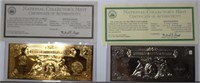 2000 silver and gold $2 certificates with COA's