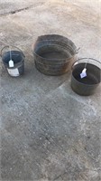 Lot of Three Galvanized Tub & Buckets