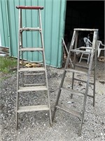 2 Sturdy Painters Wood Ladders