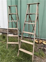 2 Sturdy Painters Wood Ladders