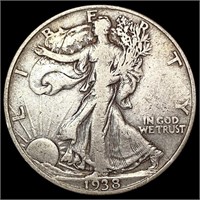 1938-D Walking Liberty Half Dollar LIGHTLY